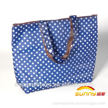 Promotion Waterproof Thermal Insulation Tote Foldable Handbag With Zipper Closure